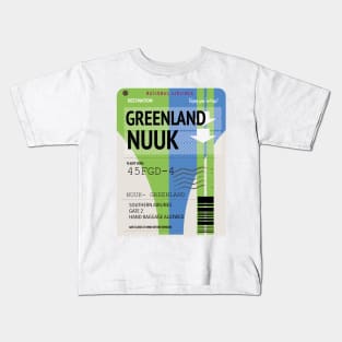 Greenland Nuuk travel ticket Kids T-Shirt